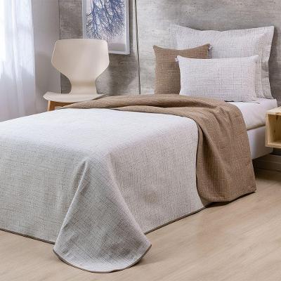 Kit Colcha 4 Peças Solteiro Jacquard Dual 60% Algodão 40% Poliéster - Bege