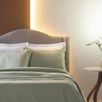 Kit Colcha 3 Peças Queen Percal 300 Fios Bordado Inglês Home Paris - Verde - 3