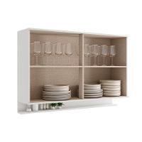 Armário De Cozinha Modulado Alpha 2500 C- 2 Portas C- Vidro 120cm Branco - Carraro - 3