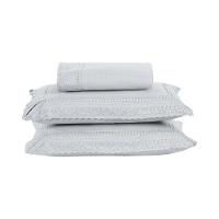 Kit Colcha 3 Peças Queen Percal 300 Fios Bordado Inglês Home Paris - Branco - 1