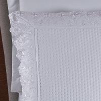 Kit Colcha 3 Peças Queen Percal 300 Fios Bordado Inglês Home Madrid 100% Poliéster - Branco - 6