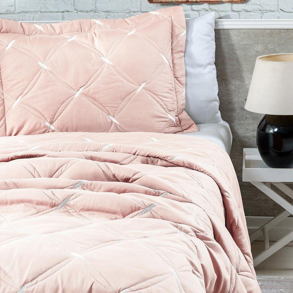 Kit Cobre Leito Unique Queen 3 Peças Hipercal 200 Fios 100% Poliéster - Rose - 4