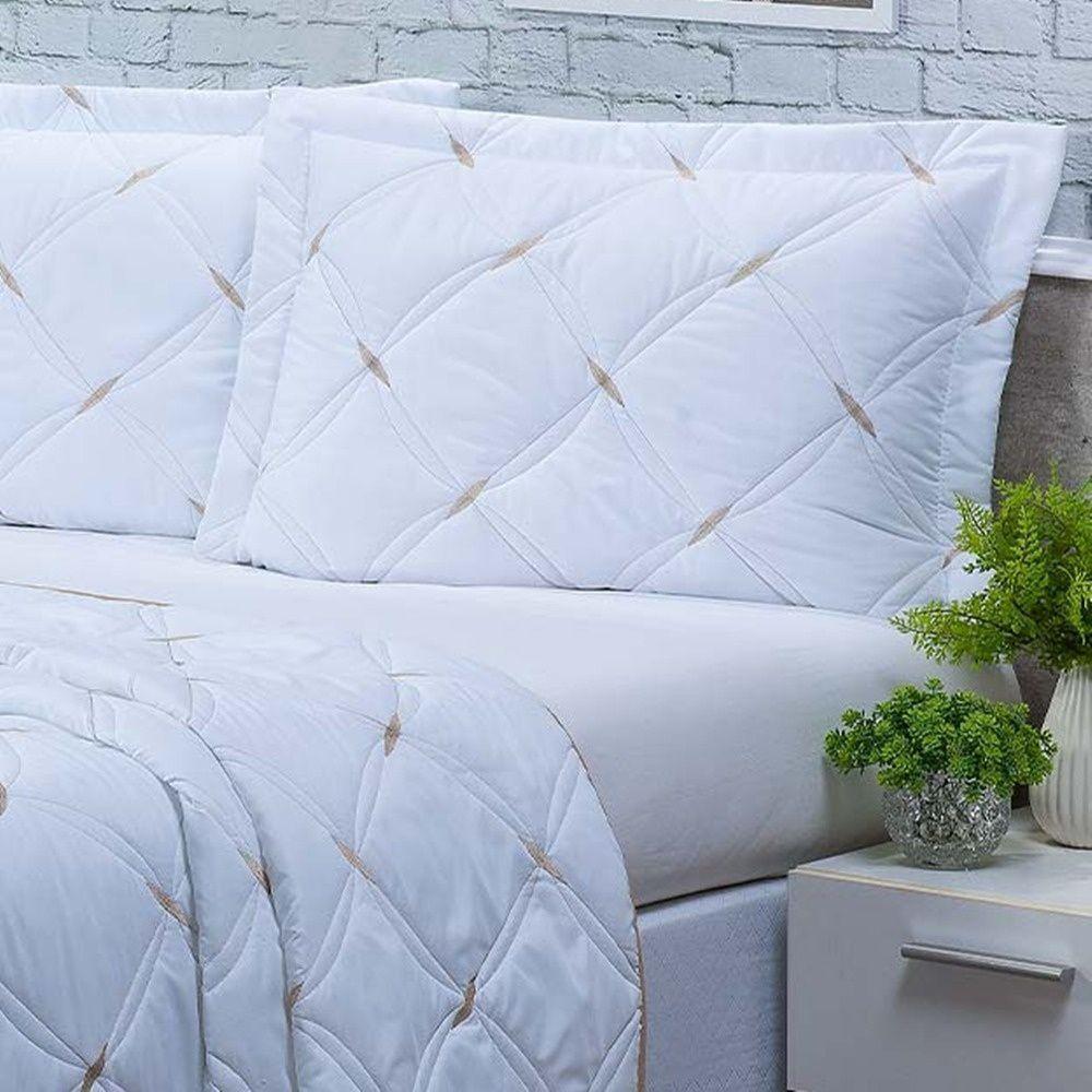 Kit Cobre Leito Unique Queen 3 Peças Hipercal 200 Fios 100% Poliéster - Branco - 2