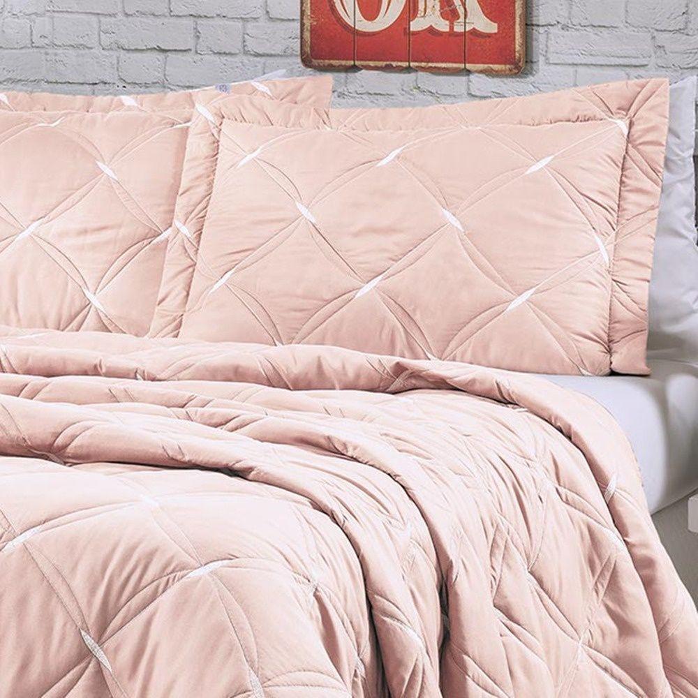 Kit Cobre Leito Unique King 3 Peças Hipercal 200 Fios 100% Poliéster - Rose - 2