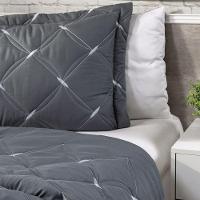 Kit Cobre Leito Unique King 3 Peças Hipercal 200 Fios 100% Poliéster - Grafite - 4