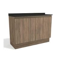 Gabinete P- Pia Cozinha Balcão C- Tampo Maxxi G745 C- 2 Portas 120cm Nogal-preto Brilho - Kappesberg - 1