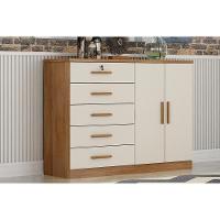 Cômoda De Quarto Space C- 2 Portas E 5 Gavetas Cumaru-fendi 25 - Novo Horizonte - 1