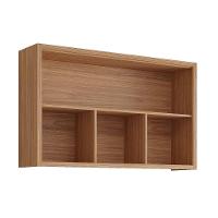 Armário Aéreo P- Cozinha Eloise C- 1 Porta Basculante Riscada E 3 Nichos 120 Cm Cinamomo-titanium - Mgm