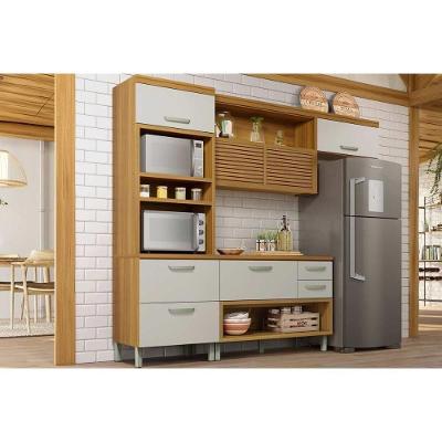 Cozinha Modulada Nesher Princesa 3 Peças (1aéreo+1balcão+1paneleiro) C6p63 Freijo-off White-nesher