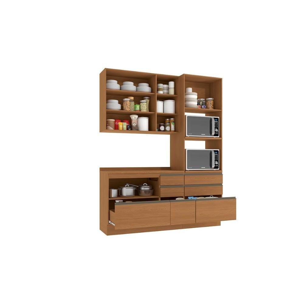 Cozinha Modulada Completa Maxxi 4 Peças (1aéreo+1balcão+1torrequente+1complemento) C4p162 Canela - Kappesberg - 4