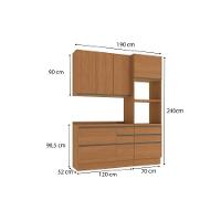 Cozinha Modulada Completa Maxxi 4 Peças (1aéreo+1balcão+1torrequente+1complemento) C4p162 Canela - Kappesberg - 3