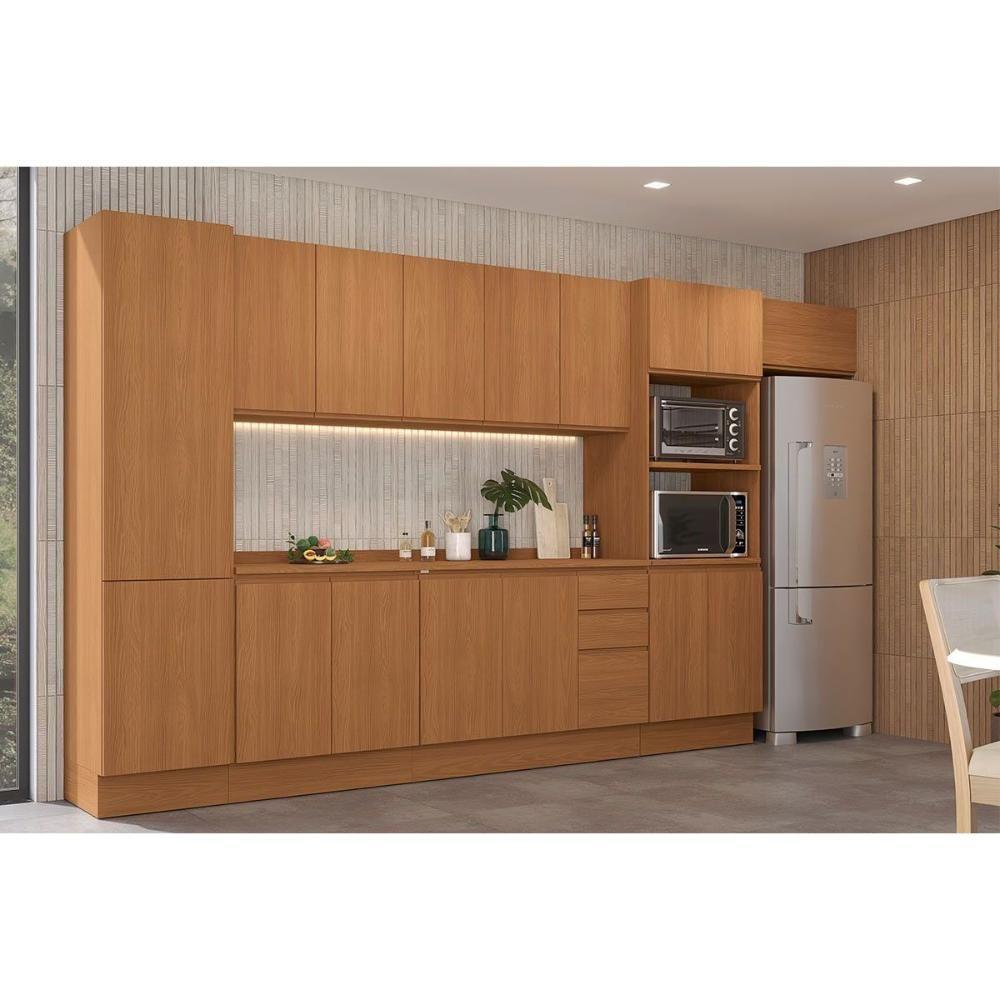 Kit De Cozinha Completa 9 Peças Ciela (3aéreos+2balcões+1paneleiro+1torrequente+2complementos) C9p64 Canela - Kappesberg - 1