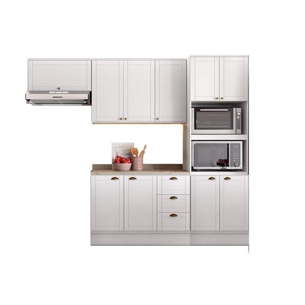 Cozinha Modulada Carraro Bella 4 Peças (2aéreos+1balcão+1paneleiro) C4p54 Branco-carraro - 2