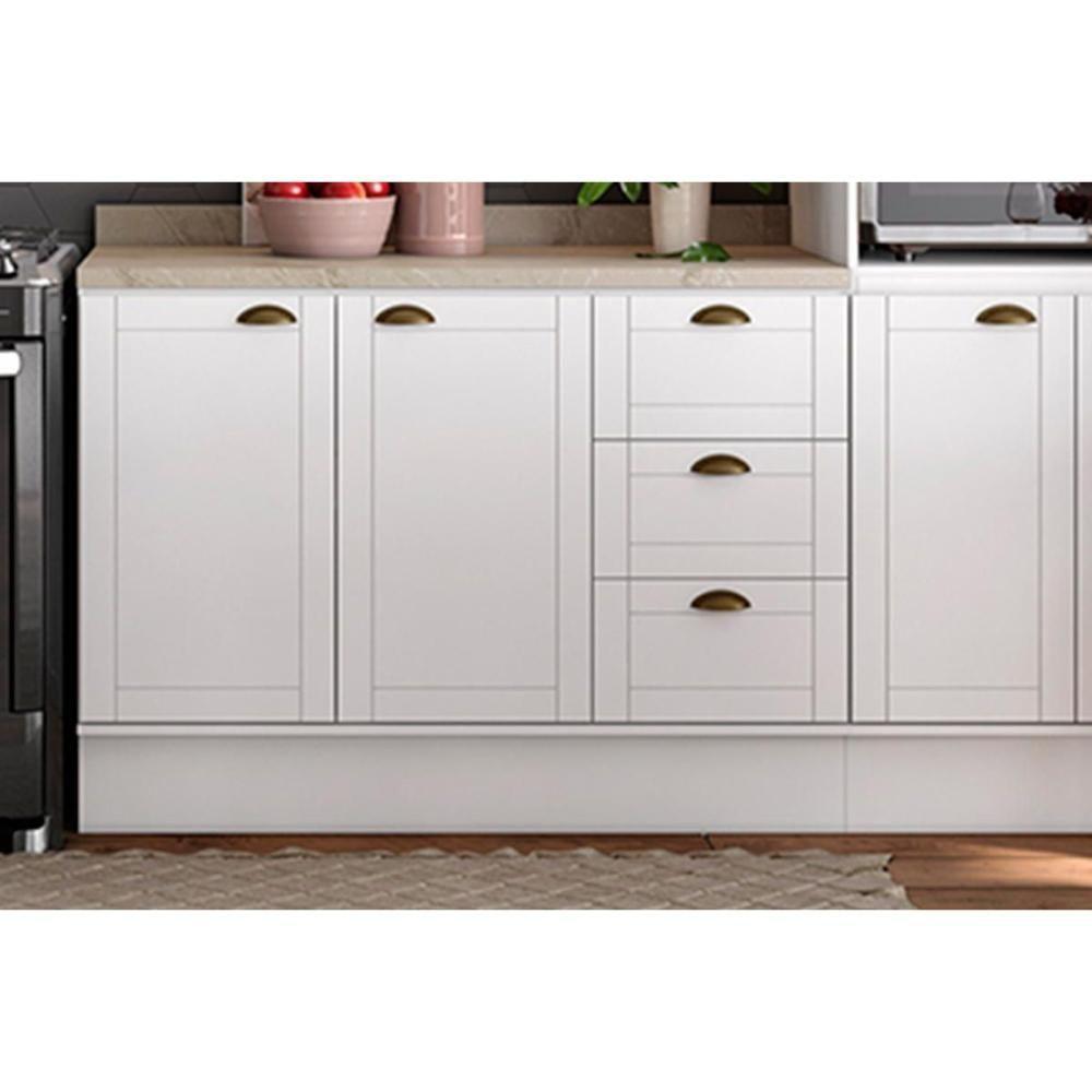 Cozinha Modulada Carraro Bella 4 Peças (2aéreos+1balcão+1paneleiro) C4p54 Branco-carraro - 5
