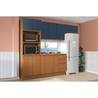 Kit Cozinha Modulada 5 Peças Ciela (2aéreos+1balcão+1torrequente+1complemento) C5p116 Canela-azul Profundo - Kappesberg - 1