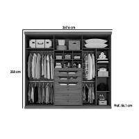 Guarda Roupa 6 Portas (2 C- Espelho) E 6 Gavetas Guarapari Cinamomo-off White - Panan - 3