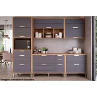 Armário Aéreo Cozinha Modulado Eloise C- 1 Porta Basculante Riscada E 3 Nichos 120 Cm Cinamomo-off White - Mgm - 5