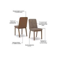 Kit 2 Cadeiras Sala Jantar Pietra 2 Un Nature-courano Caramelo-linho - Henn - 2