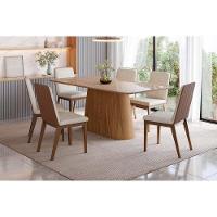 Kit 2 Cadeiras Sala Jantar Pietra 2 Un Nature-courano Caramelo-linho - Henn - 7