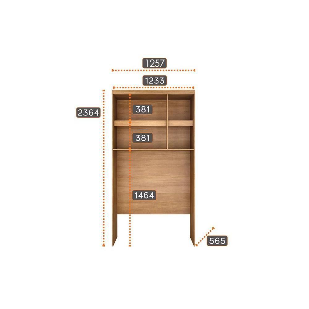 Armário Ponte Modulado Aéreo Solteiro Rizon-linea C- 3 Portas Neve - Novo Horizonte - 3