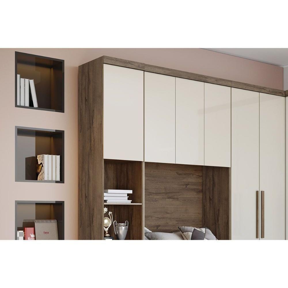 Armário Ponte Modulado Aéreo Solteiro Rizon-linea C- 3 Portas Neve - Novo Horizonte - 5