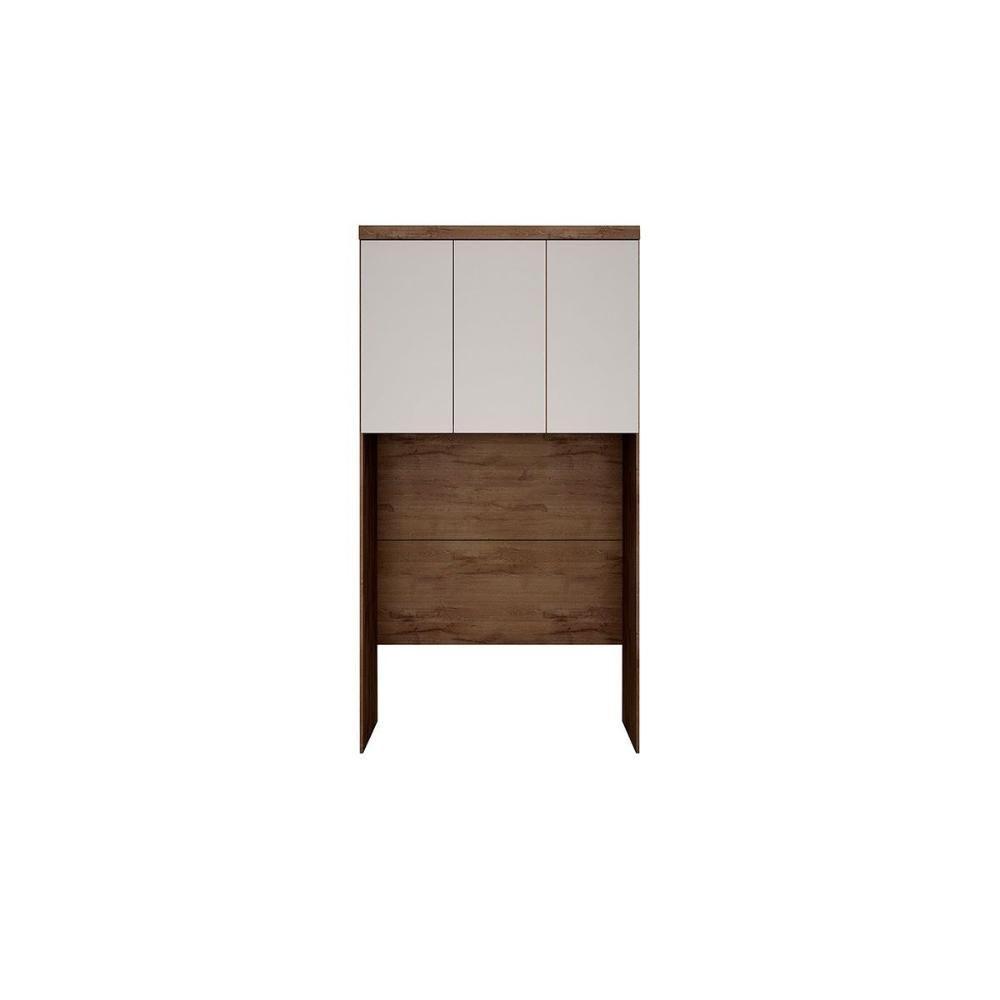 Armário Ponte Modulado Aéreo Solteiro Rizon-linea C- 3 Portas Neve - Novo Horizonte - 7