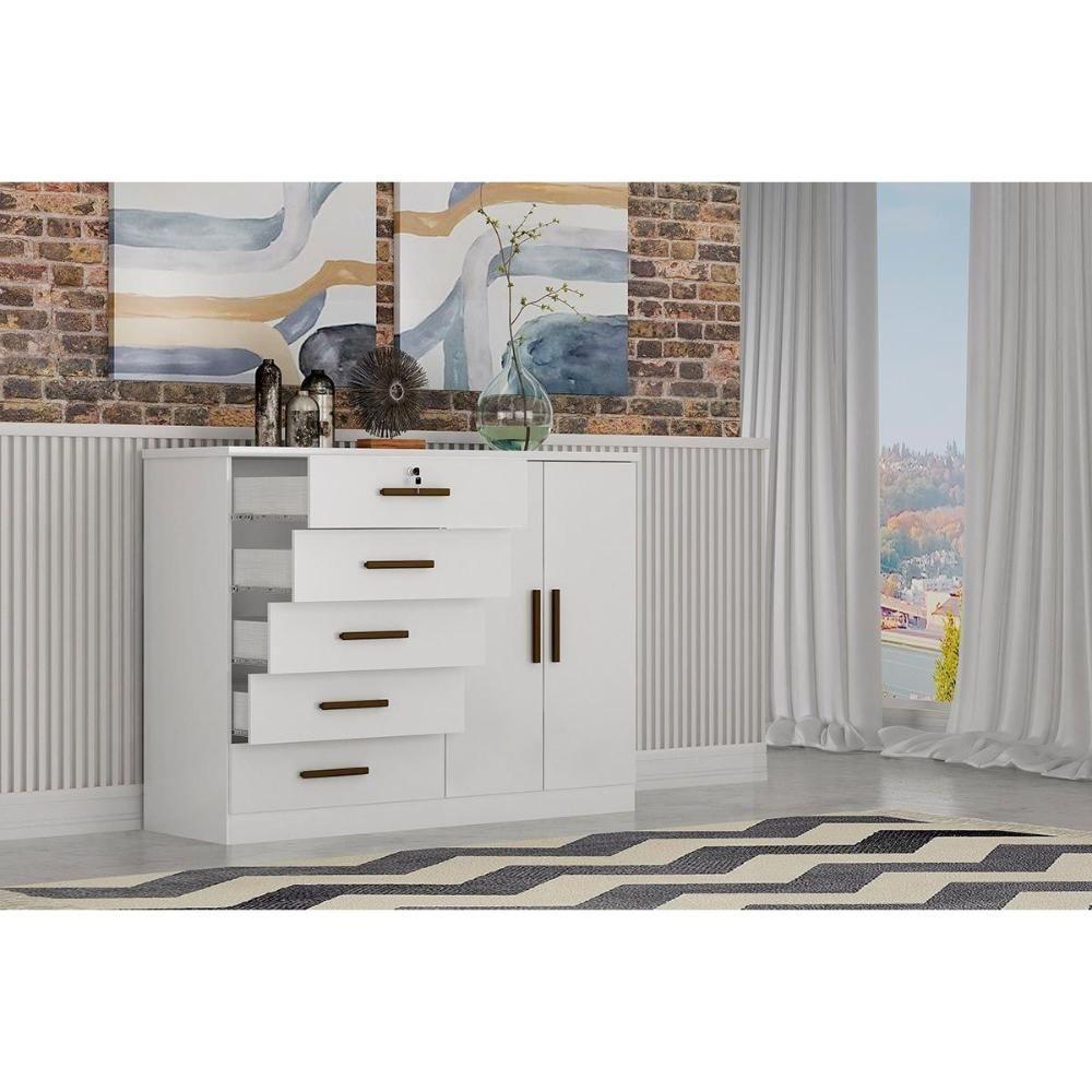 Cômoda Casal Space C- 2 Portas E 5 Gavetas Cumaru-fendi 25 - Novo Horizonte - 4