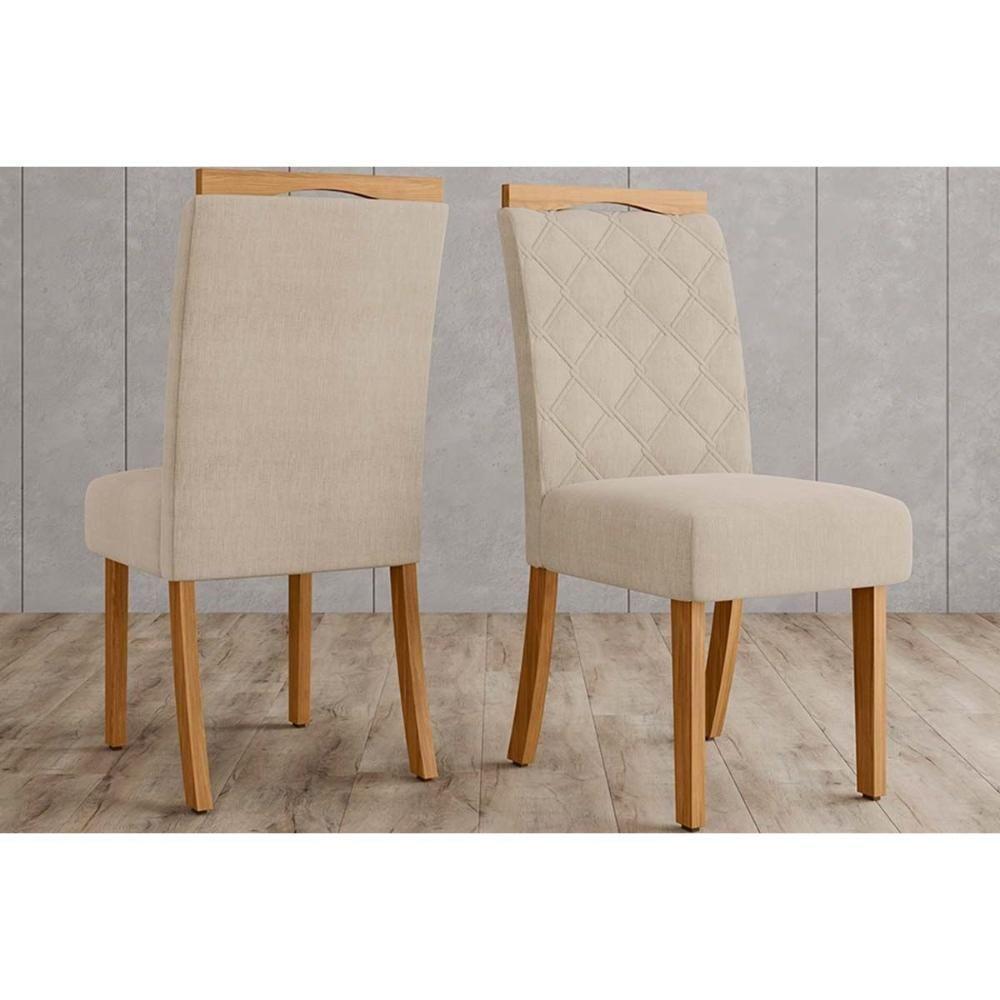 Kit 2 Cadeiras De Cozinha Bella 2 Un Nature-linho Bege - Henn - 1