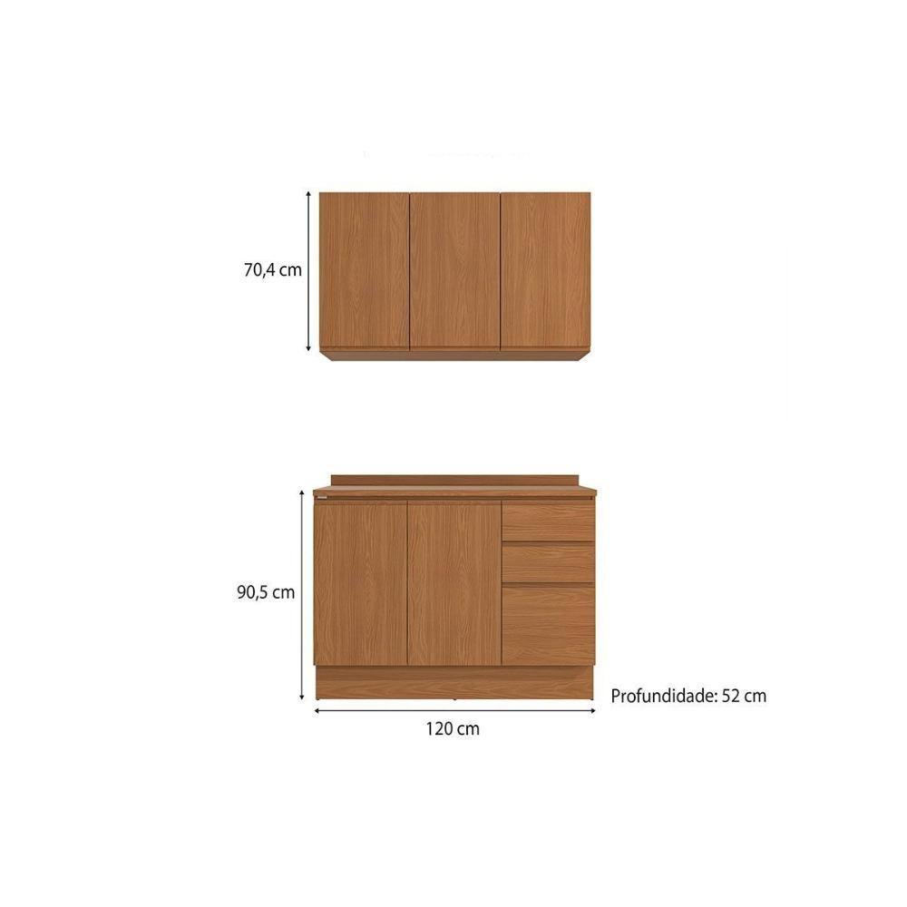 Cozinha Modulada Kappesberg Ciela Ciela 3 Peças (1aéreo+1balcão+1complemento) C3p21 Canela - Kappesberg - 4