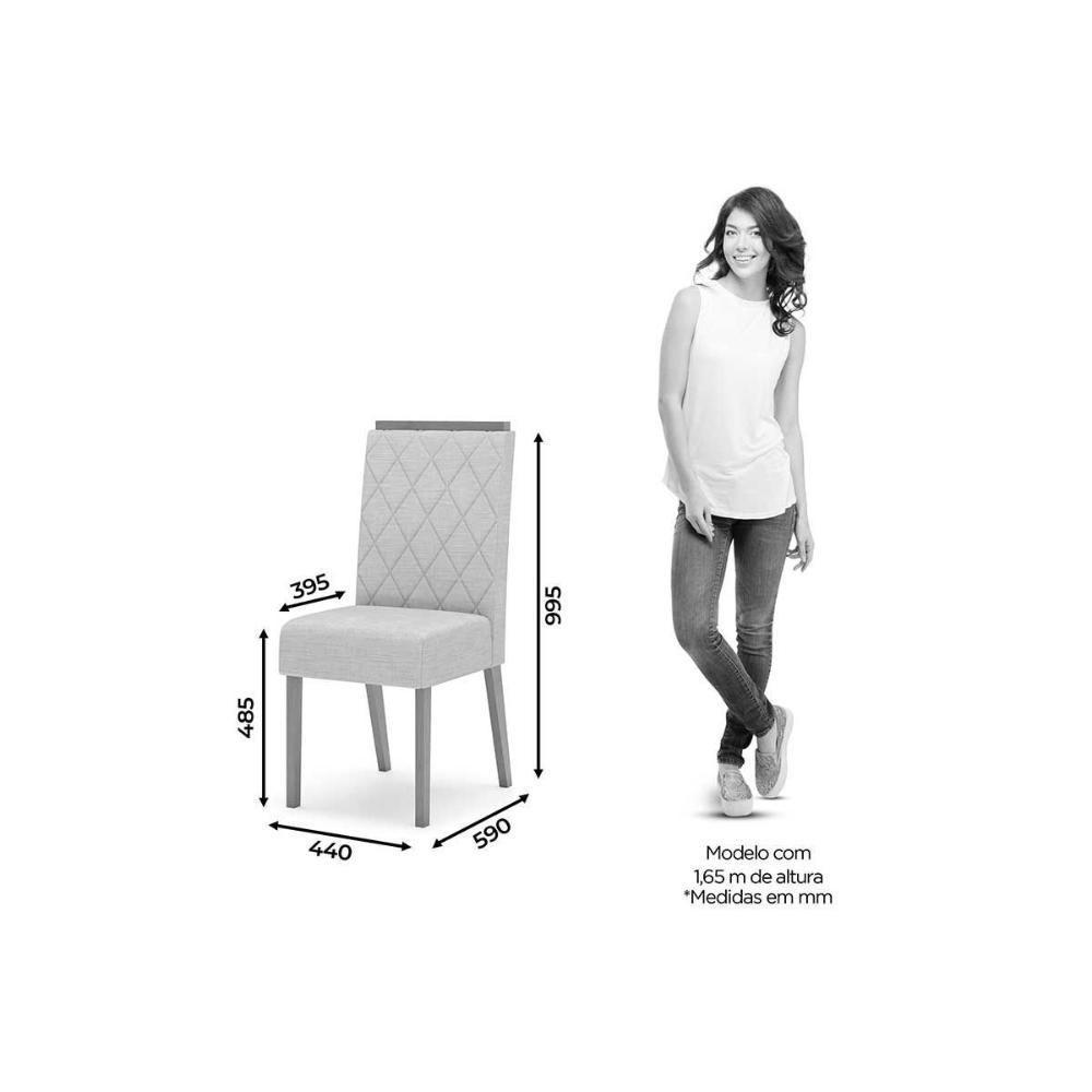 Kit 2 Cadeiras De Cozinha Nina 2 Un Nature-linho Bege - Henn - 4