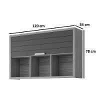 Módulo Cozinha Mgm Eloise Armário C- 1 Porta Basculante Riscada E 3 Nichos 120 Cm Cinamomo-titanium-mgm - 3
