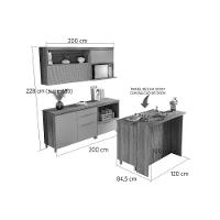 Cozinha Modulada Nesher Marquesa 6 Peças (2aéreos+3balcões+1ilha) C6p02 Nature-verde-nesher - 5