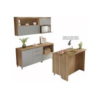 Cozinha Modulada Nesher Marquesa 6 Peças (2aéreos+3balcões+1ilha) C6p02 Nature-verde-nesher - 6