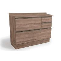 Gabinete P- Pia Cozinha Balcão C- Tampo Maxxi G746 C- 1 Porta E 4 Gavetas 120cm Nogal - Kappesberg - 1