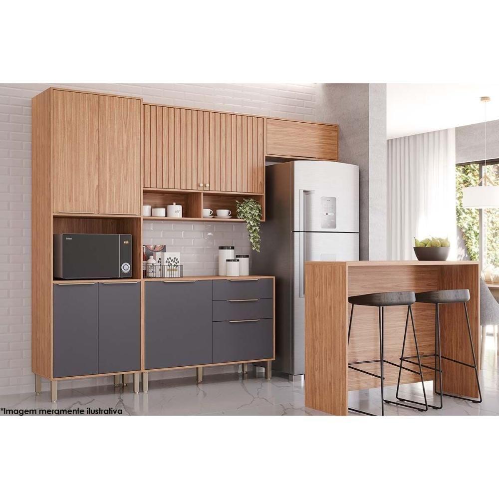 Módulo Cozinha Mgm Divina Armário C- 2 Portas Ripadas 120 Cm Cinamomo-mgm - 3