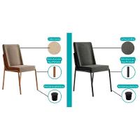 Kit 2 Cadeiras De Cozinha Hug 1749 Aço 2 Uni Preto-linho Grafite-courano Preto - Carraro - 3