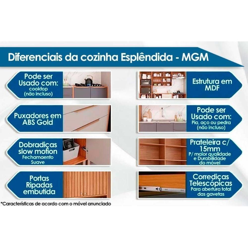 Paneleiro De Cozinha Esplêndida C- 2 Portas 37cm Cinamomo-off White - Mgm - 5
