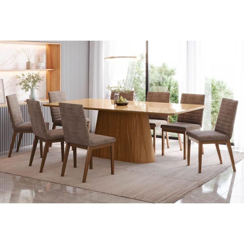 Cadeira Sala De Jantar Elena Kit 2 Un Nature-linho Creme - Henn - 9