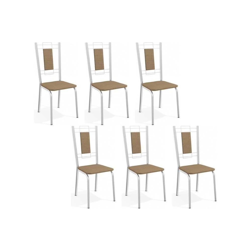 Kit 6 Cadeiras Sala Jantar Florença C005 6 Un Cromada-capuccino - Kappesberg - 1