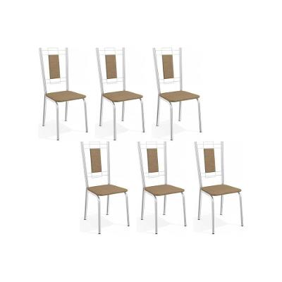 Kit 6 Cadeiras Sala Jantar Florença C005 6 Un Cromada-capuccino - Kappesberg