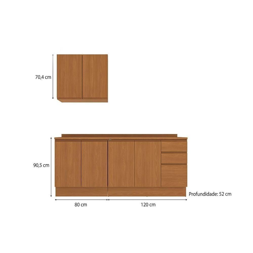 Cozinha Modulada Kappesberg Ciela Ciela 5 Peças (1aéreo+2balcões+2complementos) C5p118 Canela - Kappesberg - 6