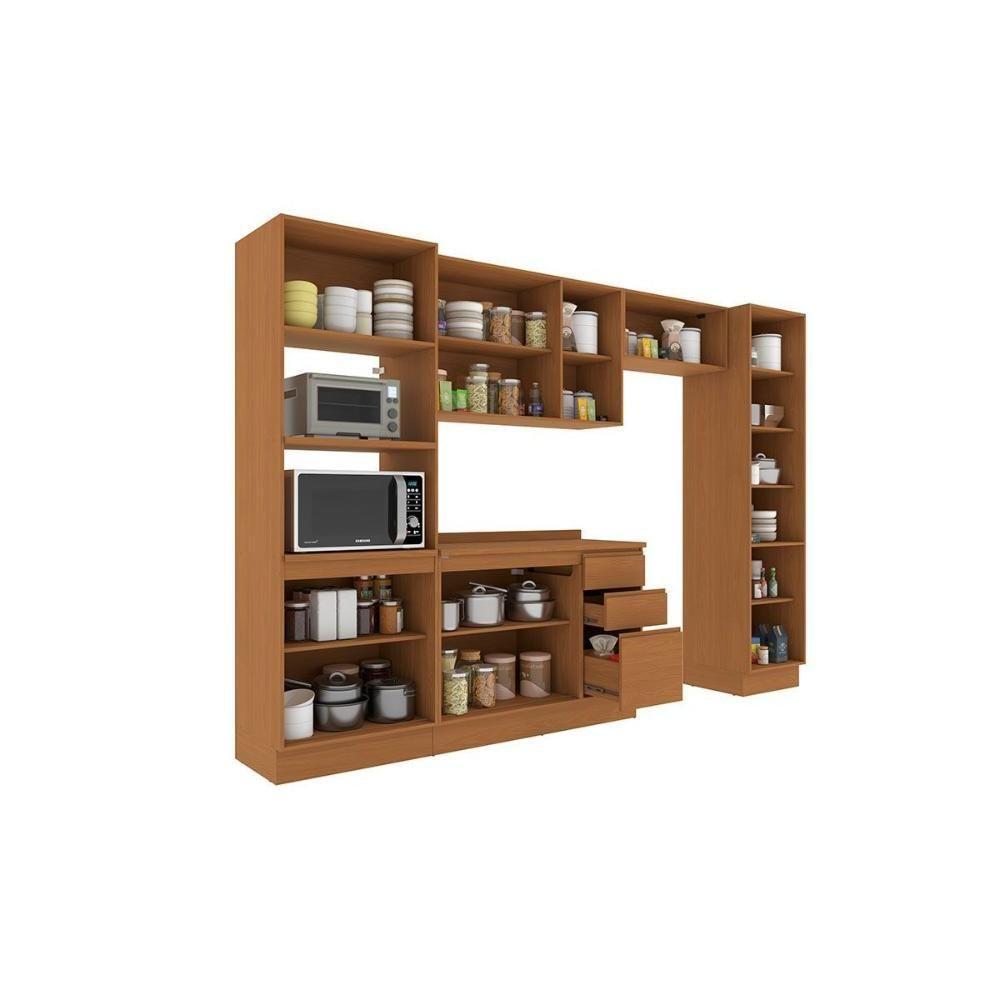 Cozinha Modulada Completa Ciela 6 Peças (2aéreos+1balcão+1paneleiro+1torrequente+1complemento) C6p94 Canela - Kappesberg - 4