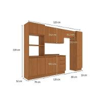 Cozinha Modulada Completa Ciela 6 Peças (2aéreos+1balcão+1paneleiro+1torrequente+1complemento) C6p94 Canela - Kappesberg - 3