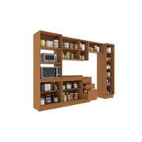 Cozinha Modulada Completa Ciela 6 Peças (2aéreos+1balcão+1paneleiro+1torrequente+1complemento) C6p94 Canela - Kappesberg