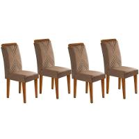 Kit 2 Cadeiras De Cozinha Amsterdã 4 Un Capuccino-suede Capuccino - Rufato - 1