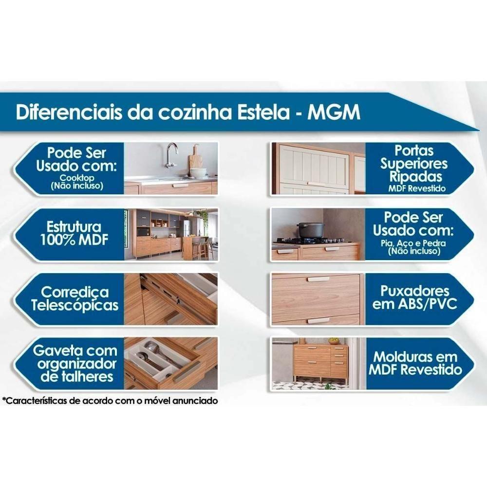 Armário De Cozinha Modulado Estela De Canto C- 5 Nichos 92cm Cinamomo - Mgm - 2