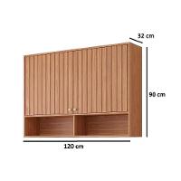 Armário Aéreo Cozinha Modulado Divina C- 2 Portas Ripadas 120 Cm Cinamomo - Mgm - 3