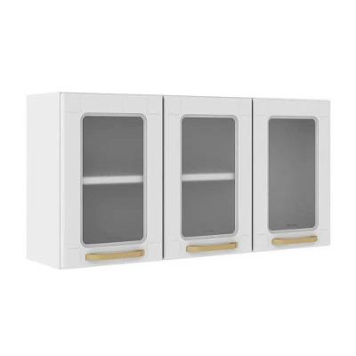 Módulo Cozinha Bertolini Colors Armário 6010 C- 3 Portas C- Vidro 105cm Branco-bertolini