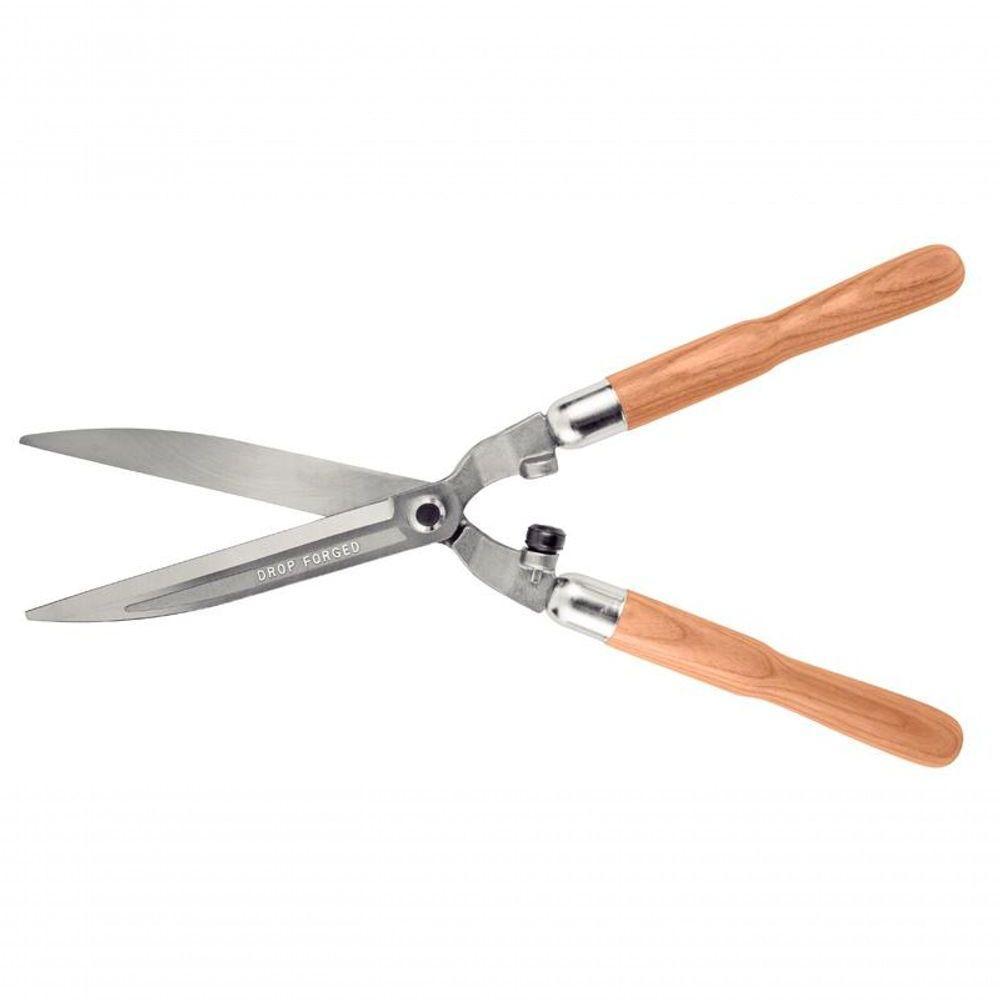 Tesoura Para Cerca Viva E Grama Tramontina Com Lâminas Lisas Em Aço Forjado Cabo De Madeira - 1
