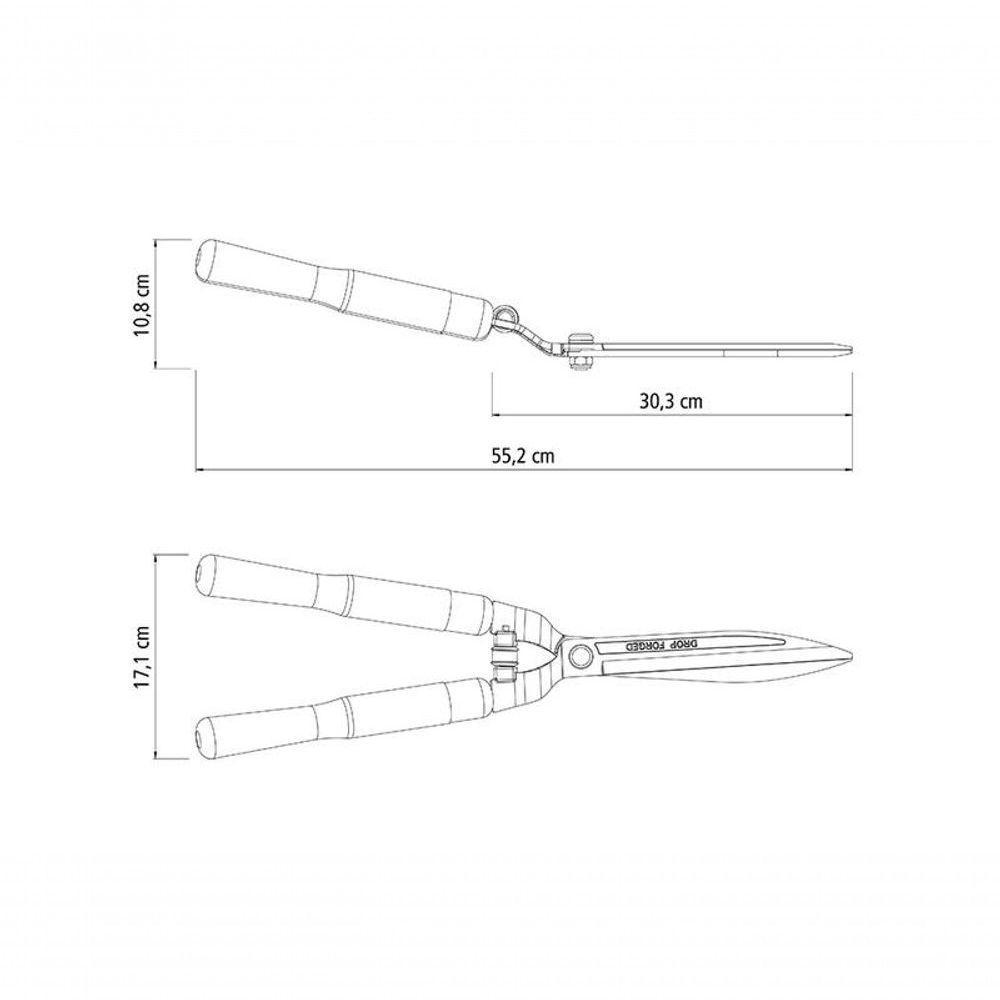 Tesoura Para Cerca Viva E Grama Tramontina Com Lâminas Lisas Em Aço Forjado Cabo De Madeira - 4